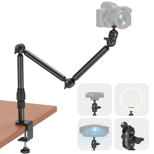 Rodison Webcam Ständer Halterung, 78,4 cm Schreibtisch Kamera Halterung mit 1/4'' Schrauben für DSLR Kameras, Ringlicht, Projekto, Logitech Webcam, Handcam, Gopro Hero 8 7 6 5 von Rodison