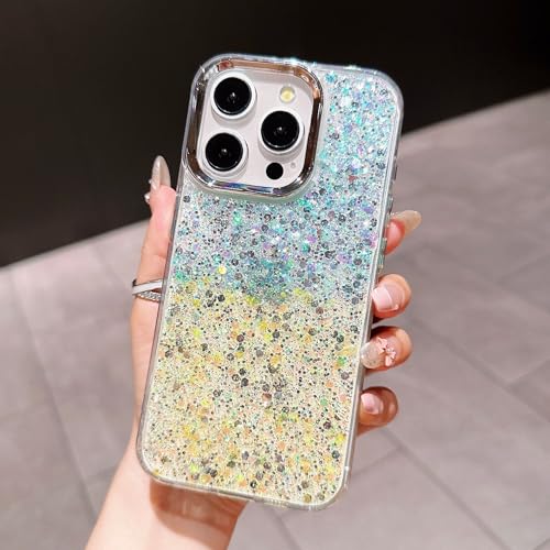 Roemary Diamant-Schutzhülle für iPhone 13, iPhone 13, mit blau-gelbem Partern, glitzerndes Design, TPU, stoßdämpfend, weiche Stoßfänger-Schutzhülle für iPhone 13, 15,5 cm (6,1 Zoll) von Roemary