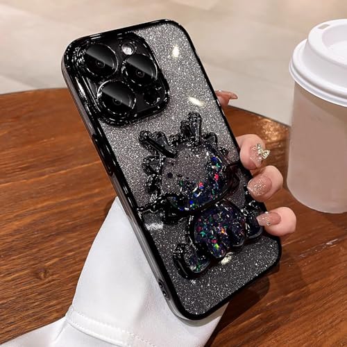Roemary Drachen-Schutzhülle für iPhone 13 Pro Max, flüssigkeitsfließend, schwarzer Drachen-Handyhülle mit Kameraschutz, schwarzer Bumper und schwarzer Rückseite von Roemary