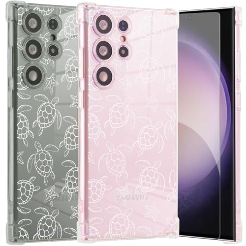 Roemary Galaxy S23 Plus Hülle, Samsung Galaxy S23 Plus Hülle, Schildkröten Seestern Muster mit Displayschutzfolie [Buffertech 2.0 m Drop Impact] Weiche TPU-Schutzhülle für Galaxy S23 Plus 5G von Roemary