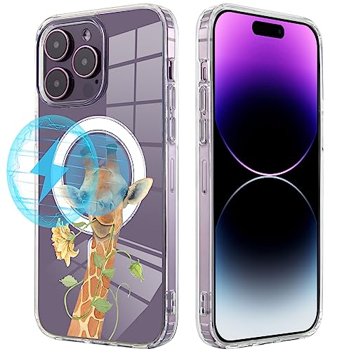 Roemary Giraffen-Schutzhülle für iPhone 13 mit MagSafe-Design, magnetisch, kabelloses Laden, transparent, TPU, für iPhone 13, 15,5 cm (6,1 Zoll) von Roemary
