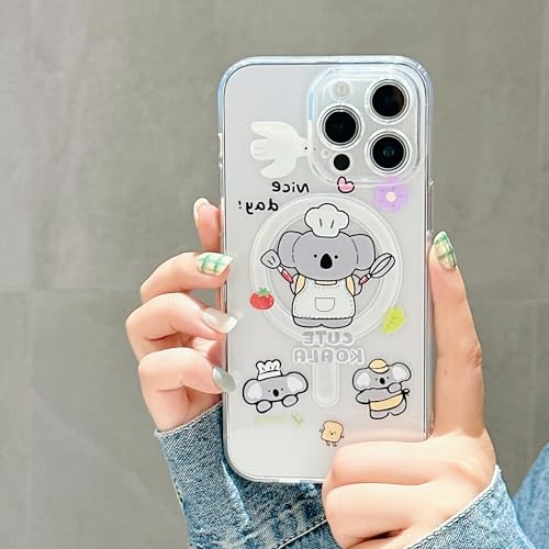 Roemary Kompatibel mit MagSafe entworfen für iPhone 15 mit lustigem Koala-Muster, magnetisch, kabelloses Laden, transparent, TPU-Schutzhülle für iPhone 15, 15,5 cm (6,1 Zoll) von Roemary