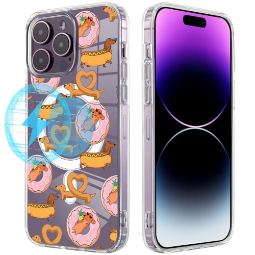 Roemary Kompatibel mit MagSafe entworfen für iPhone 13 Pro mit schönem Dackelmuster, magnetisch, kabelloses Laden, transparent, TPU-Handyhülle für iPhone 13 Pro 15,5 cm (6,1 Zoll) von Roemary