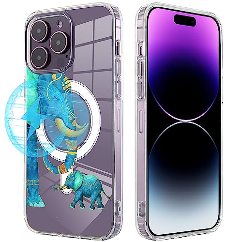 Roemary MagSafe Hülle für iPhone 11 mit blauen Elefanten Design, magnetisches kabelloses Laden, transparent, TPU, Handyhülle für iPhone 11, 15,5 cm (6,1 Zoll) von Roemary