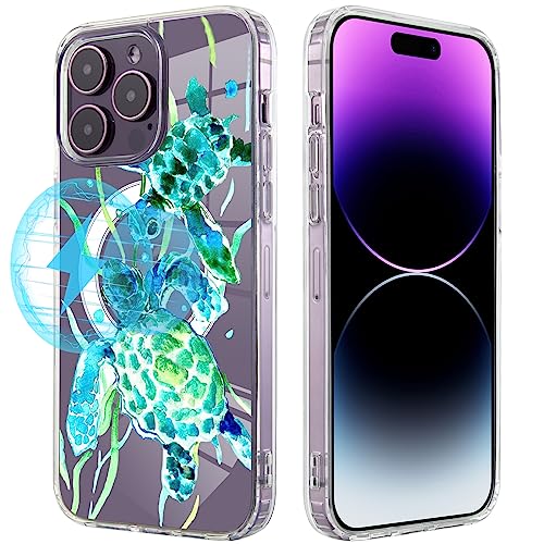 Roemary Green Turtles Schutzhülle für iPhone 14 Pro Max mit MagSafe-Design, magnetisch, kabelloses Laden, transparent, TPU, 17 cm (6,7 Zoll) Roemary Green Turtles Schutzhülle für iPhone 14 Pro Max mit MagSafe-Design, magnetisch, kabelloses Laden, transparent, TPU, 17 cm (6,7 Zoll) von Roemary
