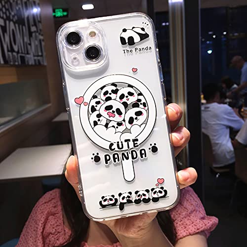 Roemary Pandas Schutzhülle für iPhone 15 Pro mit MagSafe-Design, magnetisch, kabelloses Laden, transparent, TPU, für iPhone 15 Pro 6,1 Zoll (Panda) Roemary Pandas Schutzhülle für iPhone 15 Pro mit MagSafe-Design, magnetisch, kabelloses Laden, transparent, TPU, für iPhone 15 Pro 6,1 Zoll (Panda) von Roemary