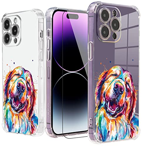Roemary Welpenhülle für iPhone 13 Mini mit Golden Retriever-Design, Regenbogenmuster mit Displayschutzfolie, Buffertech 2 m Fallwirkung, weiche TPU-Schutzhülle für iPhone 13 Mini, 13,7 cm (5,4 Zoll) von Roemary