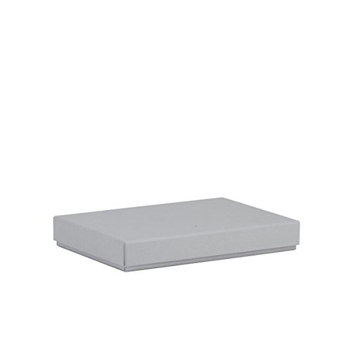 Rössler Geschenkbox mit Deckel für DIN A5 | Box mit Deckel | Geschenkbox Geburtstag | Karton mit Deckel | Geschenk Box | Geschenkkarton mit Deckel | Maße: 155x215x30mm | Farbe: Grau | Stone von Rössler Papier