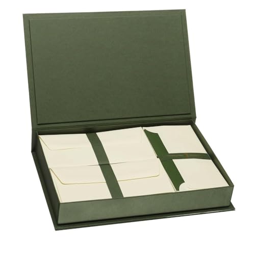 Rössler Papier 1051831008 - Paper Royal - Briefpapierkassette, 40/10/50, A4/DL/DL, grün/chamois von Rössler Papier