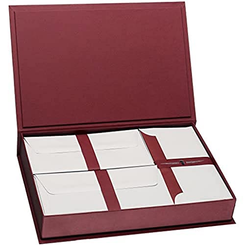 Rössler Papier 1051831170 - Briefpapierkassette, gerippt/bordeaux/grau von Rössler Papier