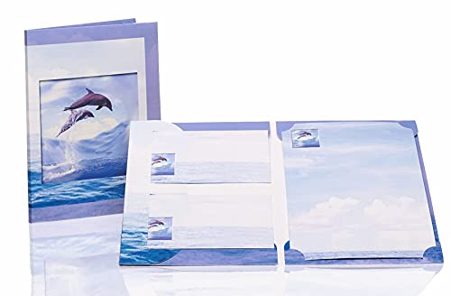 Rössler Papier 1170989000 - Briefpapierpack "Flipper", 165x235 & 90x177 mm, 10 Blätter DIN A4 & 10 Briefumschläge von Rössler Papier