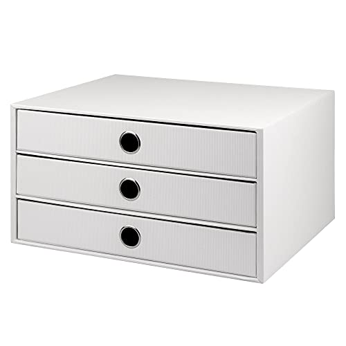 Rössler Papier 1524452093 - S.O.H.O. 3er Schubladenbox für DIN A4, mit Griffloch, special edition white, 343 x 250 x 185 mm, 1 Stück von Rössler Papier