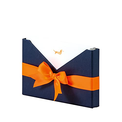 Rössler Papier 18211671002 - Favourite Cards, 8 Karten, DIN A6, 8 Briefumschläge C6, Letterpress -Neon orange Dackel von Rössler Papier
