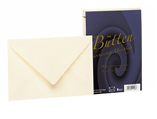 Rössler Papier 20211940 - Bütten - Briefhüllen gefüttert, C6, 25 Stück, ivory von Rössler Papier