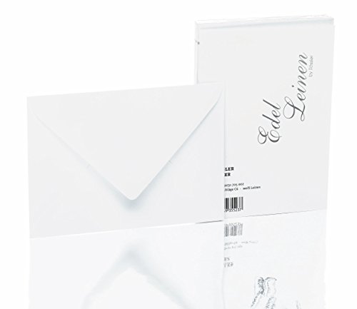 Rössler Papier 2031705002 - Edel Leinen - Briefumschlagpack DIN C6, Seidenfutter, weiß von Rössler Papier