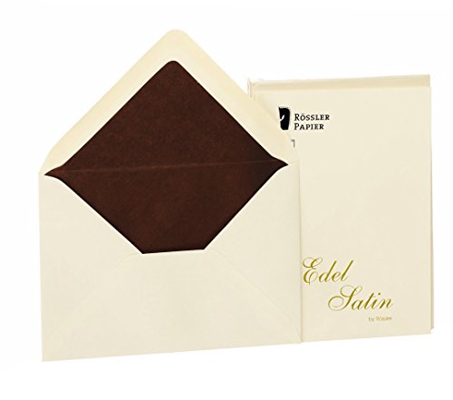 Rössler Papier 2031838004 - Edel Satin - Briefumschlagpack 20/C6 mit Seidenfutter, ivory von Rössler Papier