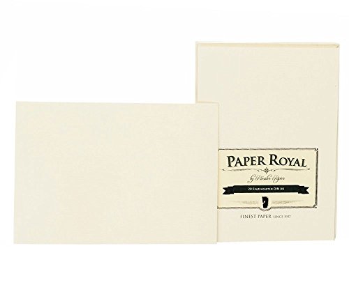 Rössler Papier 2052831008 - Paper Royal - Einzelkarten-Pack DIN A6, 20 Stück, chamois gerippt von Rössler Papier