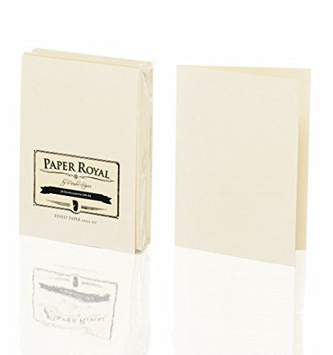 Rössler Papier 2160831008 - Paper Royal - Doppenkarten-Pack DIN A6, 20 Stück, chamois gerippt von Rössler Papier