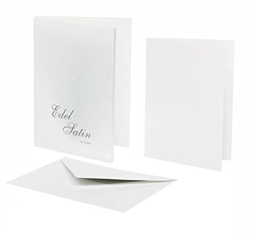 Rössler Papier 2234838001 - Edel Satin - Kartenmappe DIN, A6 hd/C6, glatt/weiß von Rössler Papier