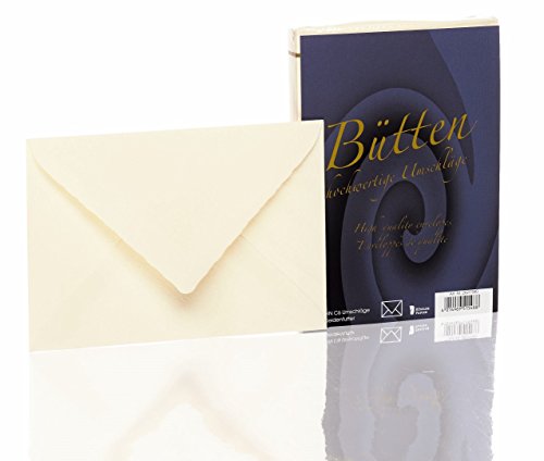 Rössler Papier - Bütten - Briefhüllen (25 Stück, C6) ivory, Briefumschläge von Rössler Papier