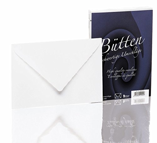 Rössler Papier - Bütten - Briefhüllen (25 Stück, C6) weiß, Briefumschläge von Rössler Papier