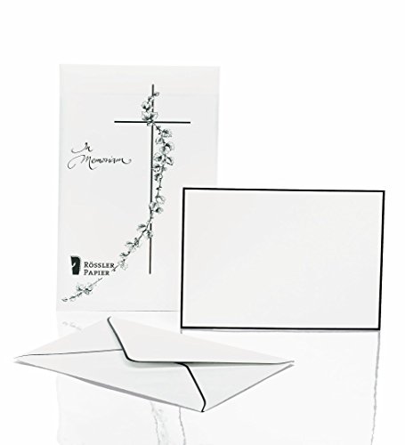 Trauermappe Karten+Umschläge - DIN A6/C6, weiß, je 5 Stück von Rössler Papier