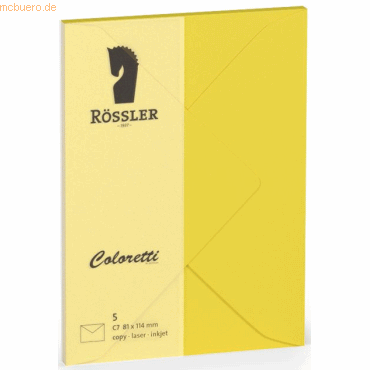 Rössler Briefumschläge Coloretti VE=5 Stück C7 goldgelb Rössler Briefumschläge Coloretti VE=5 Stück C7 goldgelb von Rössler