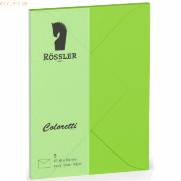 Rössler Briefumschläge Coloretti VE=5 Stück C7 hellgrün von Rössler