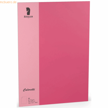 10 x Rössler Einzelkarte Coloretti A4 165g/qm VE=10 Stück Pink von Rössler