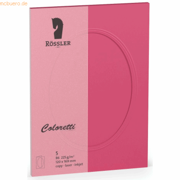 10 x Rössler Passepartoutkarte Coloretti B6 oval VE=5 Stück Pink 10 x Rössler Passepartoutkarte Coloretti B6 oval VE=5 Stück Pink von Rössler