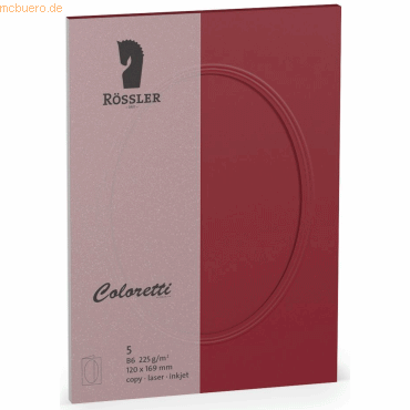 10 x Rössler Passepartoutkarte Coloretti B6 oval VE=5 Stück Rosso 10 x Rössler Passepartoutkarte Coloretti B6 oval VE=5 Stück Rosso von Rössler