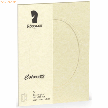 10 x Rössler Passepartoutkarte Coloretti B5 oval VE=5 Stück Parchment 10 x Rössler Passepartoutkarte Coloretti B5 oval VE=5 Stück Parchment von Rössler