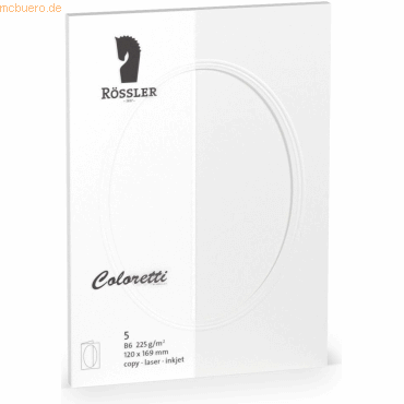 10 x Rössler Passepartoutkarte Coloretti B5 oval VE=5 Stück weiß 10 x Rössler Passepartoutkarte Coloretti B5 oval VE=5 Stück weiß von Rössler