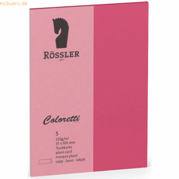 10 x Rössler Tischkarte Coloretti A7 VE=5 Stück Pink von Rössler