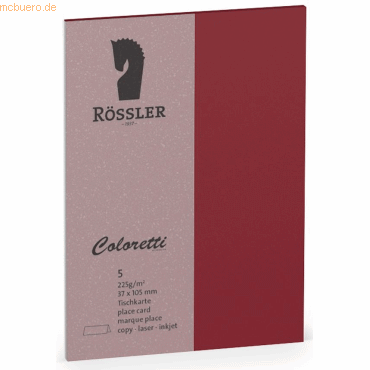 10 x Rössler Tischkarte Coloretti A7 VE=5 Stück Rosso von Rössler