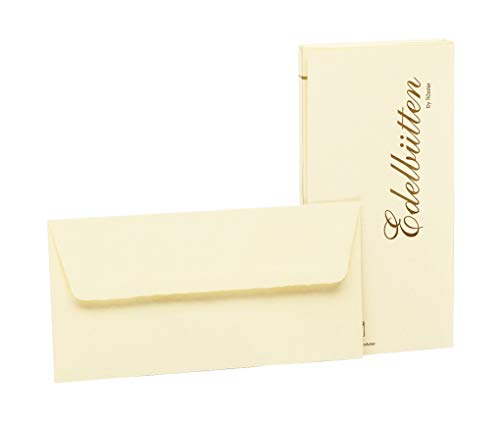 Edelbütten - Briefumschlagpack 20/DL m. Sf., ivory gehämmert von Rössler