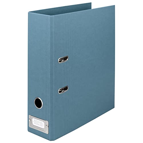 Rössler SOHO Büro-Ordner | Aktenordner-a4 | Schreibtisch-Organizer | Ordner-Organizer | Dokumentenablage a4 | Ordner mit Rückenschild | 320 x 285 x 80 mm | 1 Stück | Farbe: Blau | Denim von Rössler Papier
