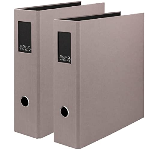 Rössler Papier 1317452499-2 - S.O.H.O Ordner DIN A4, 2 Stück, mit Hebelmechanik und Rückenschild, Rückenbreite 85 mm, Taupe, 285 x 85 x 320 mm von Rössler Papier