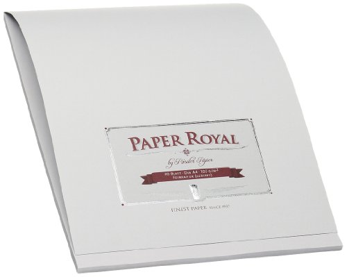 Rössler 2002831170 - Paper Royal - Briefblock DIN A4, 40 Blatt, eisgrau gerippt von Rössler