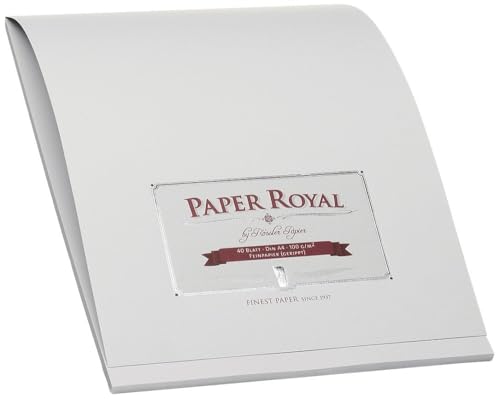 Rössler Papier 2002831170 - Paper Royal - Briefblock DIN A4, 40 Blatt, eisgrau gerippt von Rössler Papier