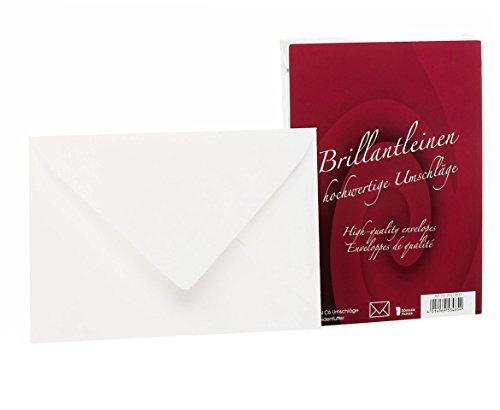 Rössler 20211833 - Brillantleinen - Briefhüllen gefüttert, DIN C6, 25 Stück, weiß von Rössler