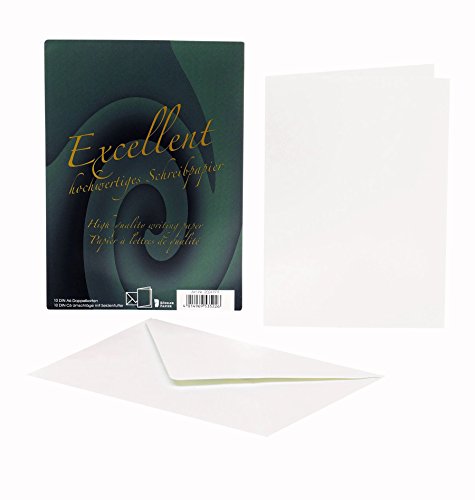 Rössler 20241911 - Excellent - Doppelkarten-/Briefumschlag-Set DIN A6/C6, 10 Stück, weiß von Rössler