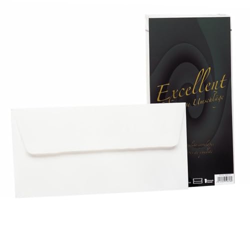 Rössler Papier 20261711 - Excellent - Briefumschlagpack DIN lang, mit Seidenfutter, weiß von Rössler Papier