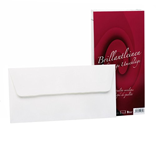 Rössler 20261833 - Brillantleinen - Briefhüllen DIN lang, 25 Stück, weiß von Rössler Papier