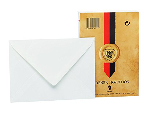 Rössler 20310401 - Briefumschlagpack DIN C6, mit Seidenfutter, 25 Stück, Dürener Tradition, glatt von Rössler