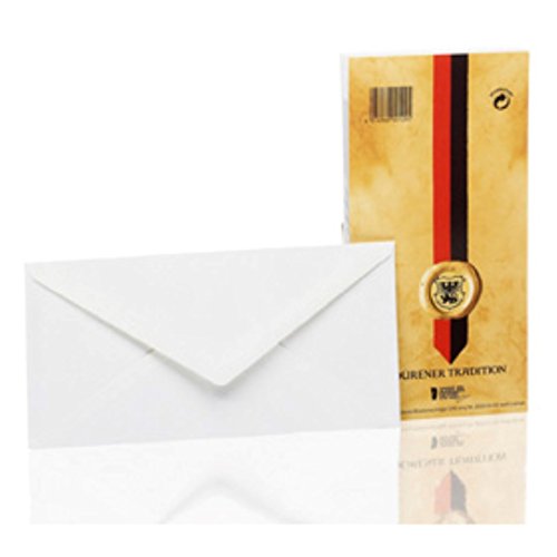 Rössler 20330402 - Briefumschlagpack DIN lang, 25 Stück, Dürener Tradition, mit Seidenfutter, Leinen von Rössler