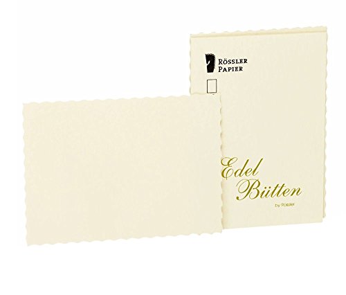 Rössler 2052388803 - Kartenpack DIN A6, gehämmert, 20 Stück, ivory von Rössler