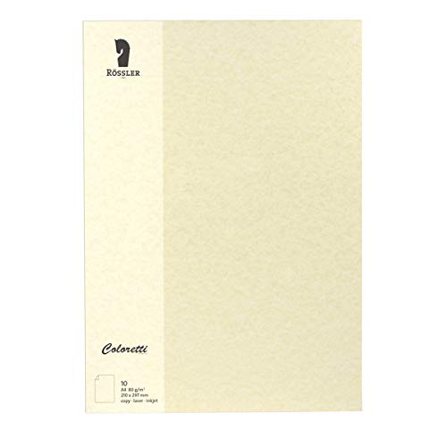 Rössler 220701922 - Coloretti Briefpapier, 80g/m², DIN A4, sandgelb, 10 Blatt von Rössler