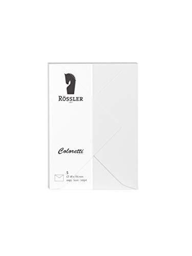 Rössler 220707509 - Coloretti Briefumschläge, 80 g/m², DIN C7, weiß, 5 Stück von Rössler