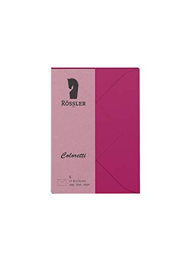 Rössler 220707546 - Coloretti Briefumschläge, 80 g/m², DIN C7, amarena, 5 Stück von Rössler